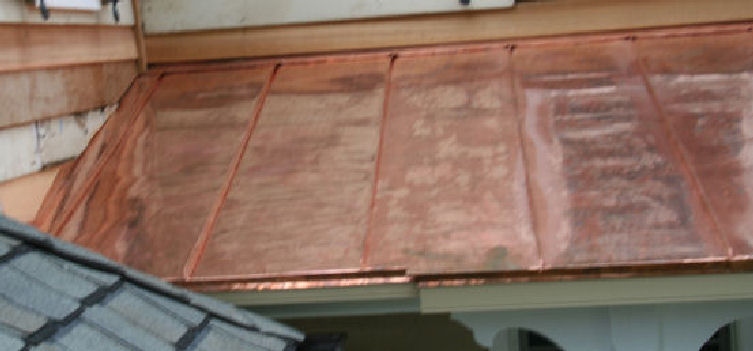 COPPER STANDING SEAM ROOF DETAILS TRANSITION