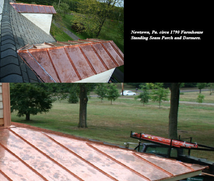 hand formed copper standing seam roof