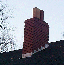 Poorly done chimney flashing causes wood rot - mold